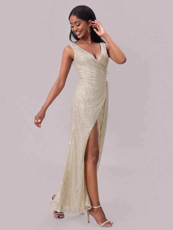 Sequin surplice maxi dress — additional view 5