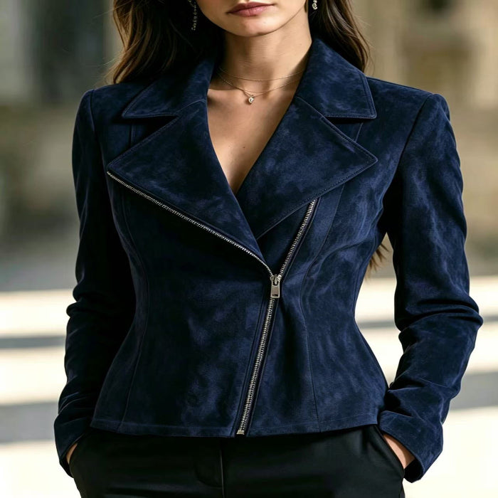 Asymmetric-zip short jacket for women, image 6