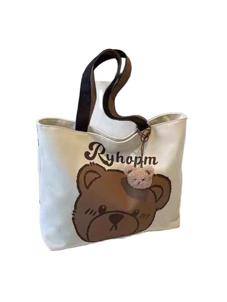 Bear motif bag adjustable strap detail