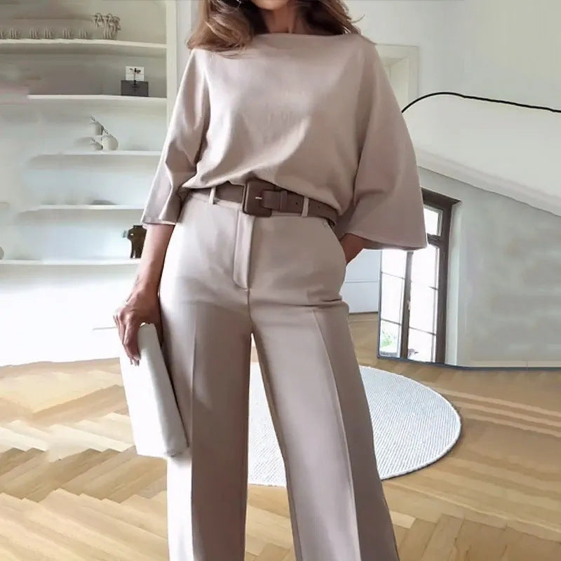 Women’s Bat-Sleeve Top & Pants Set, side product view