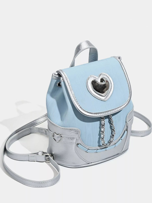 Mini Heart Flap PU Leather Backpack — product image 2