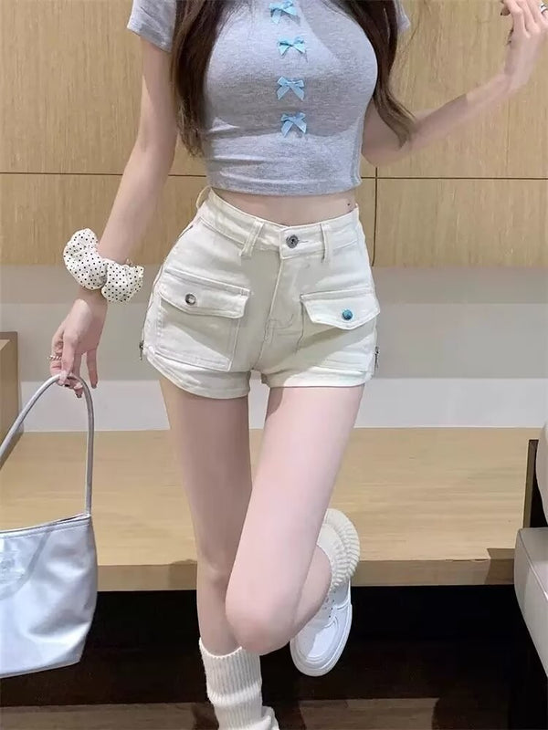 Women’s Low-Rise Stretch Denim Shorts, product view 9