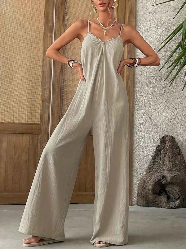 Sleeveless wide leg casual jumpsuit — additional view 3