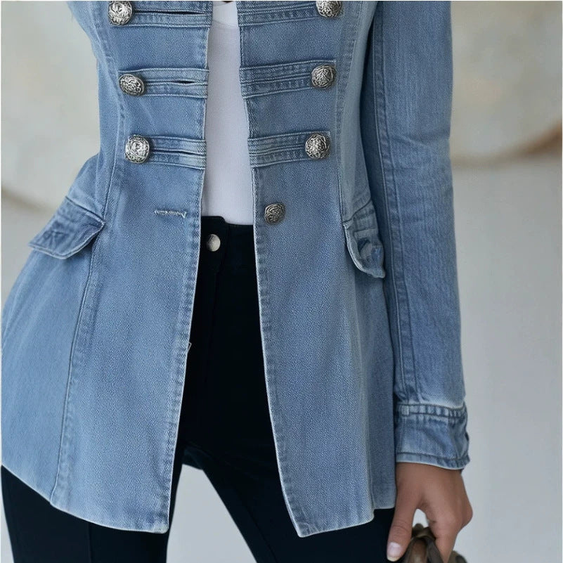 Women's Denim Jacket With Decorative Buttons additional product view