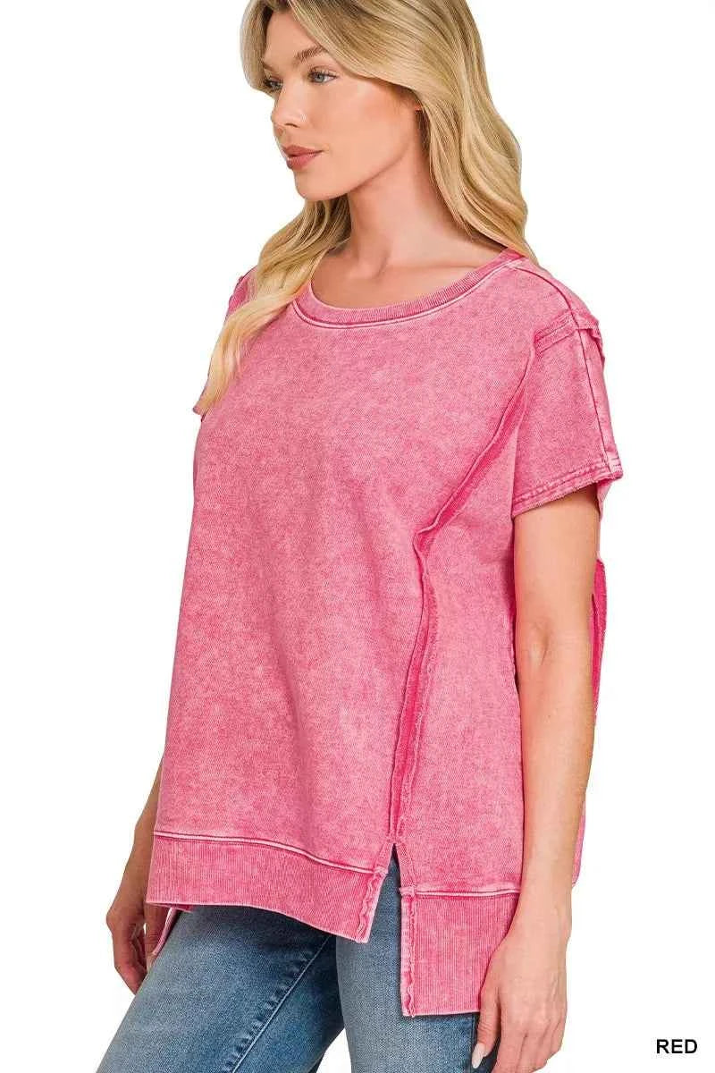 Oversized french terry top — additional view 4