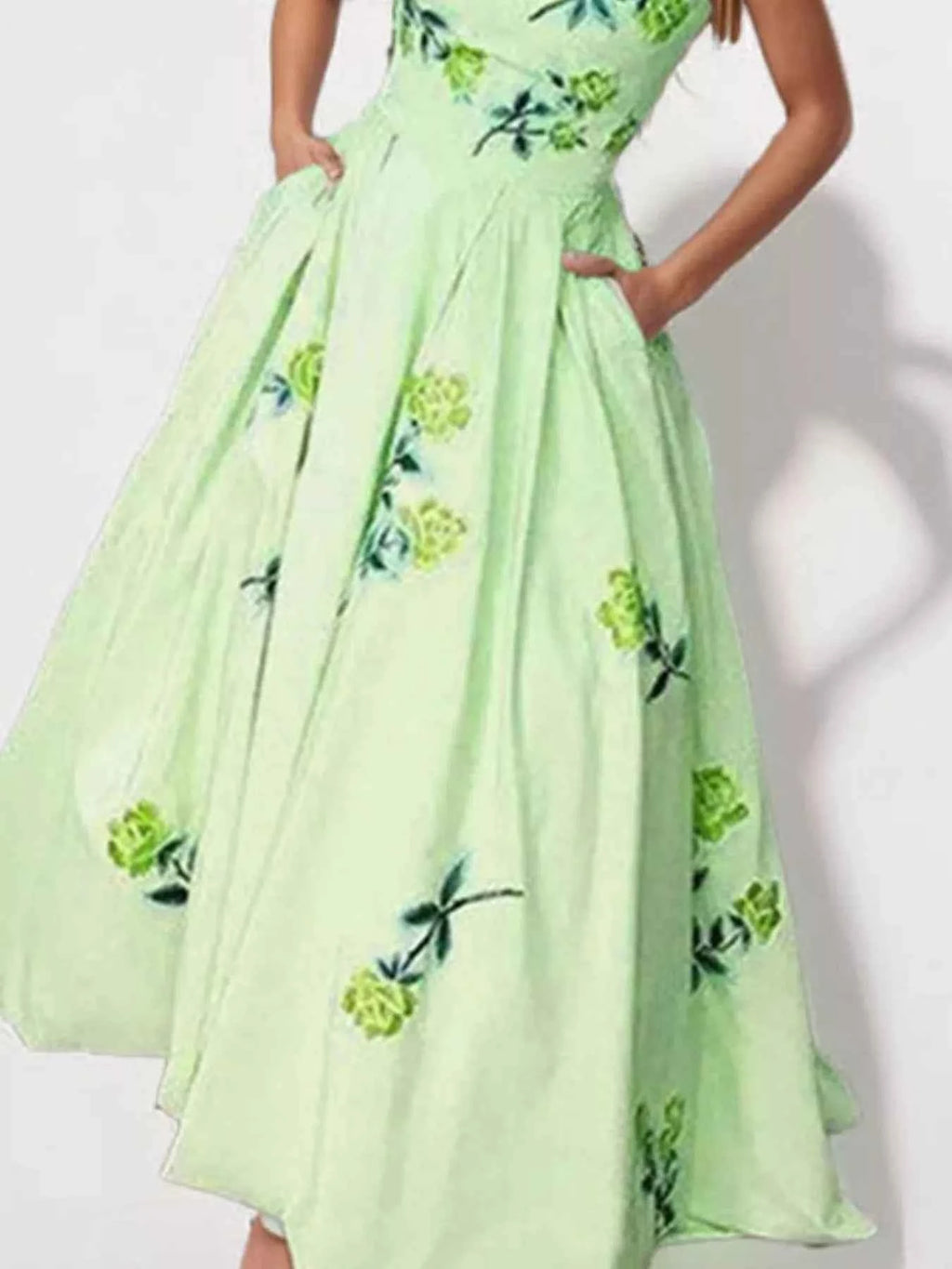 Floral print maxi dress with pockets — additional view 3