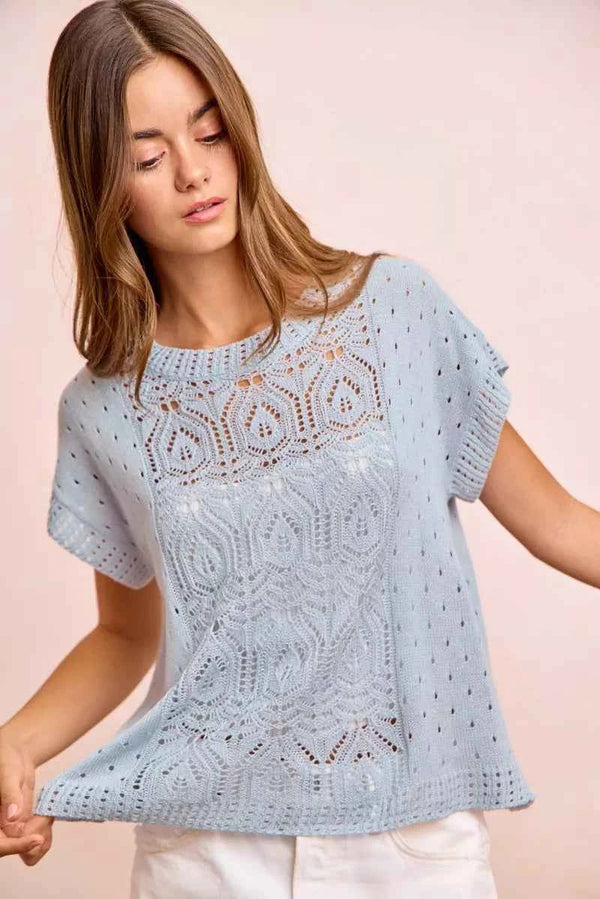 Eyelet knit top — additional view 10