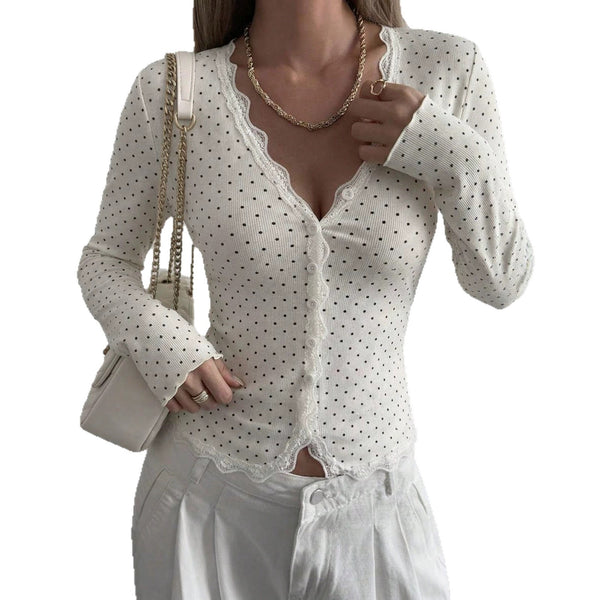 Slim Fit Cardigan Style Blouse for Women, alternate product view