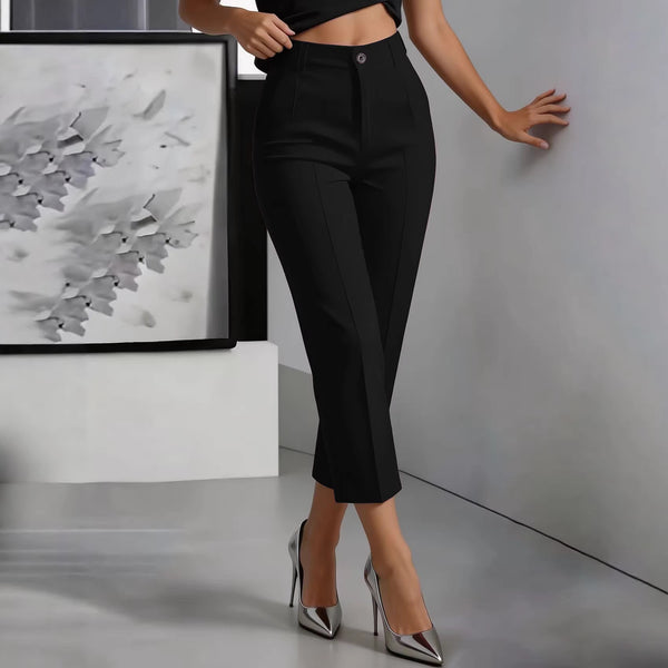 High-waisted drapey straight-leg pants product image