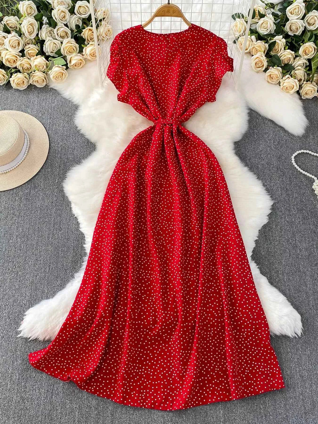 Vintage polka dot dress — additional view 9