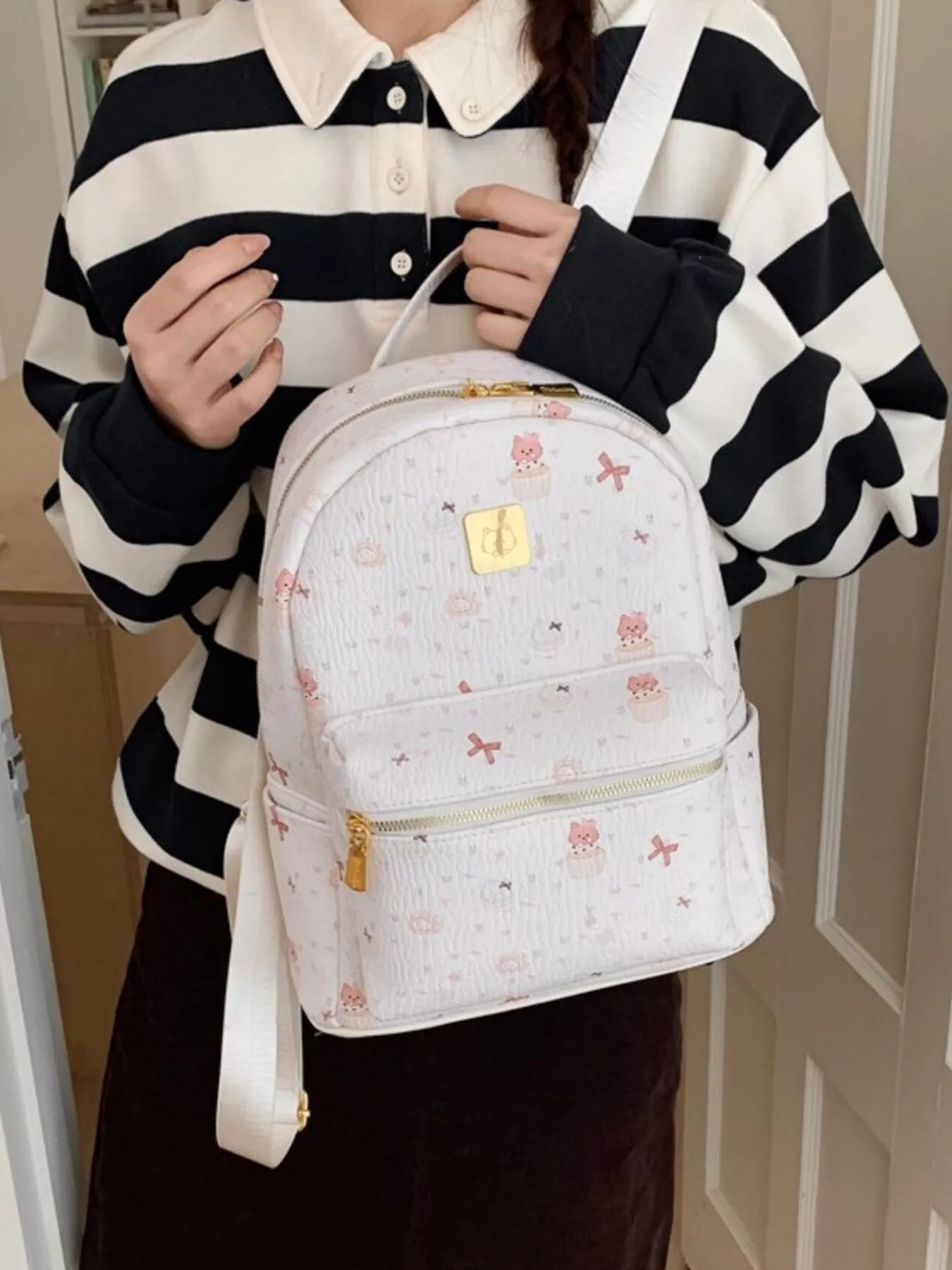 Mini Patterned PU Leather Backpack — product image 4