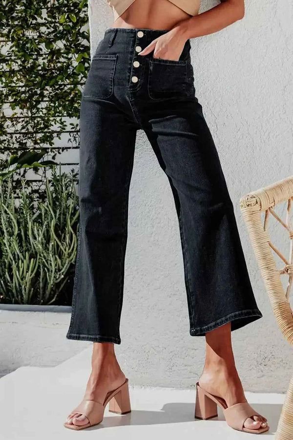 Wide-leg high-waisted jeans — additional view 4