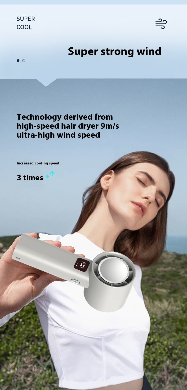 Portable Turbine Handheld Fan, alternate product view