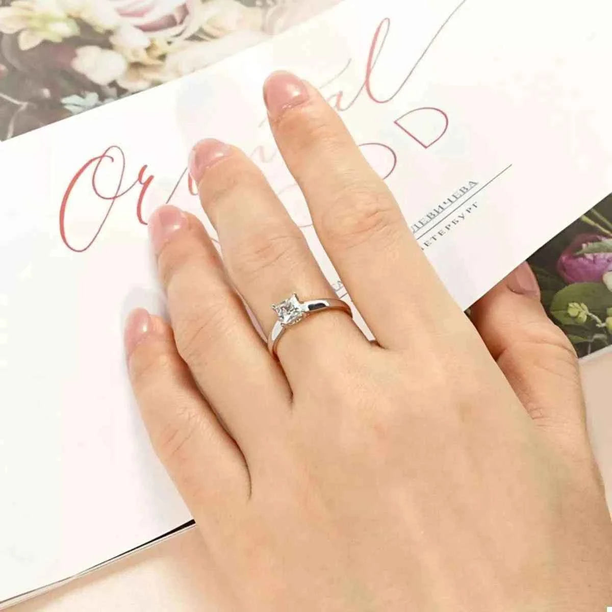 Minimalist silver-plated zircon ring — additional view 3