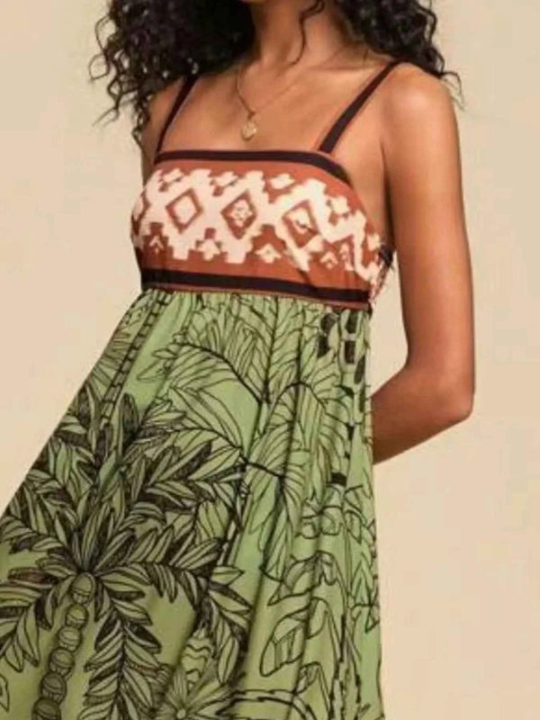 Printed square neck maxi dress — additional view 9