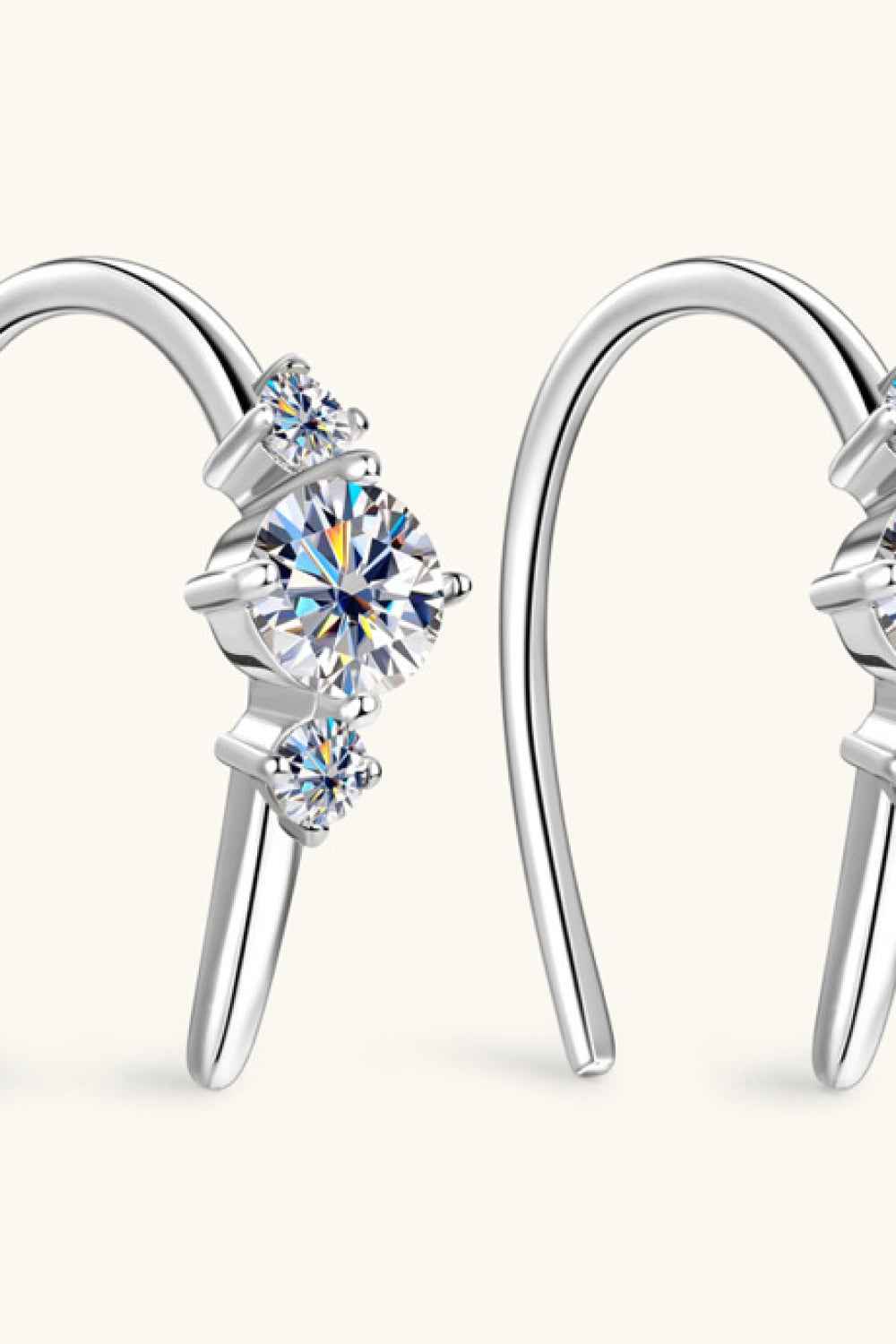 Cubic zirconia stud earrings in silver-plated alloy — additional view 6