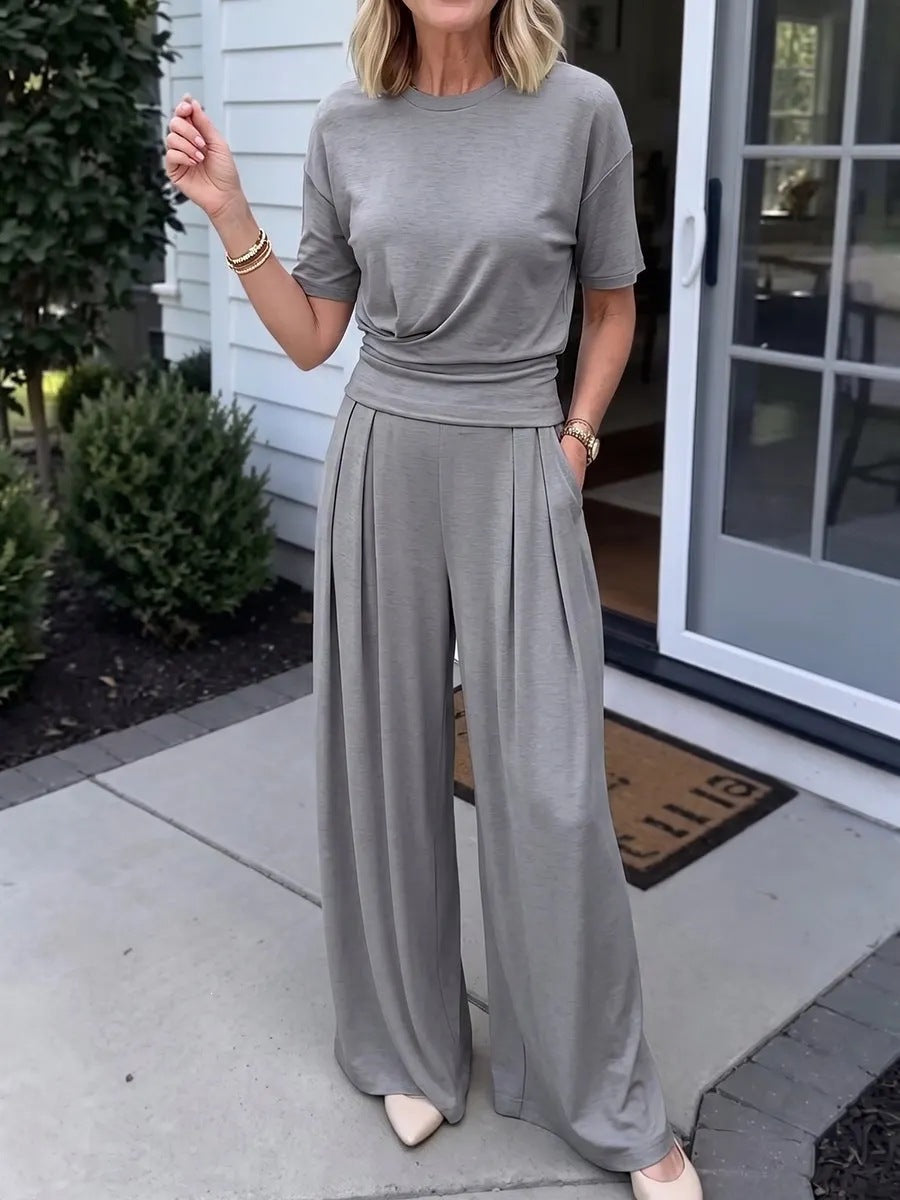 Women's T-Shirt & Wide-Leg Pants Set — product image 2
