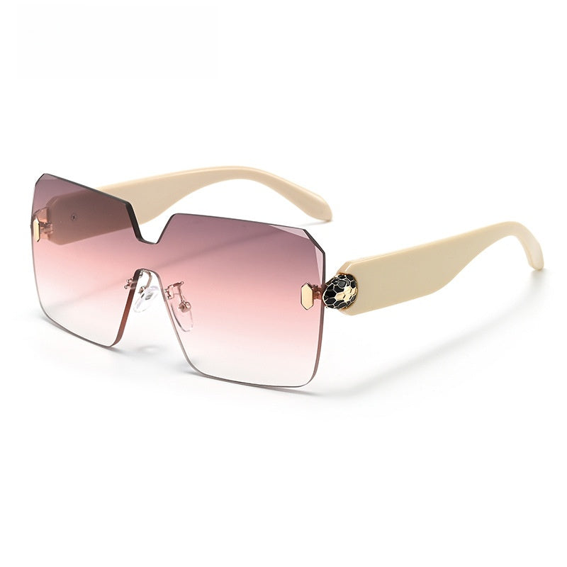 Rimless Cut Edge Snake Head Sunglasses Immagine secondaria del prodotto