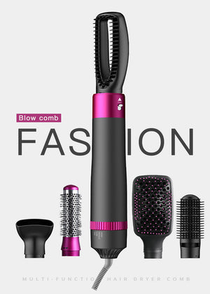 Gray 5-in-1 hot air styling comb with 3 speed settings