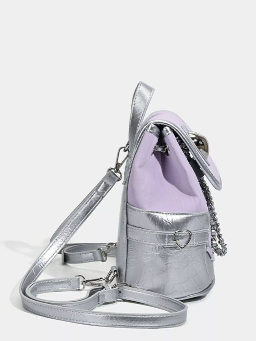 Mini Heart Flap PU Leather Backpack — product image 6