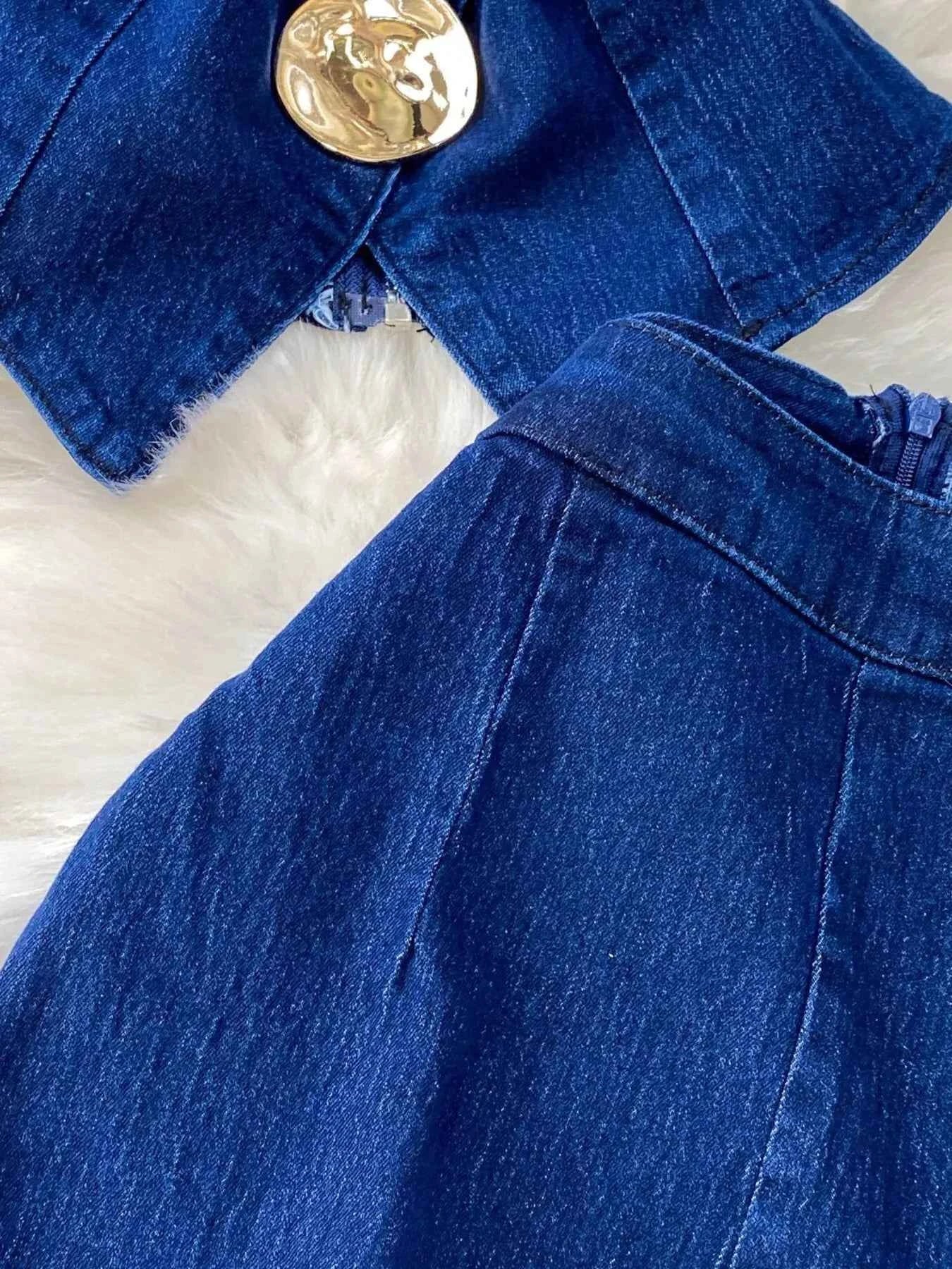Trendy Flare Jeans and Vest Set-Two-Piece Set-Splashis-Splashis