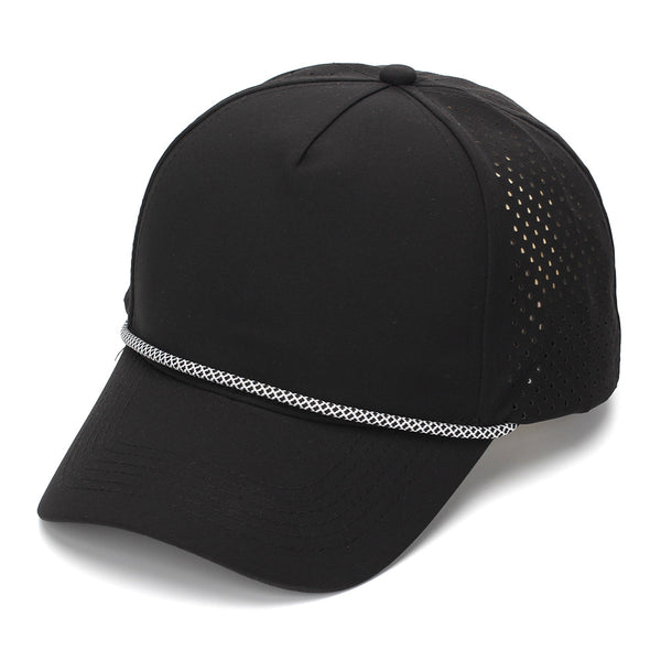 Black perforated quick-dry baseball cap for women