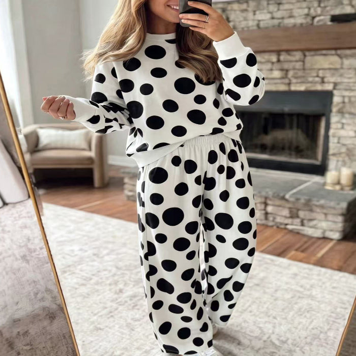 Women's Polka Dot Wide-Leg Pants Set product image