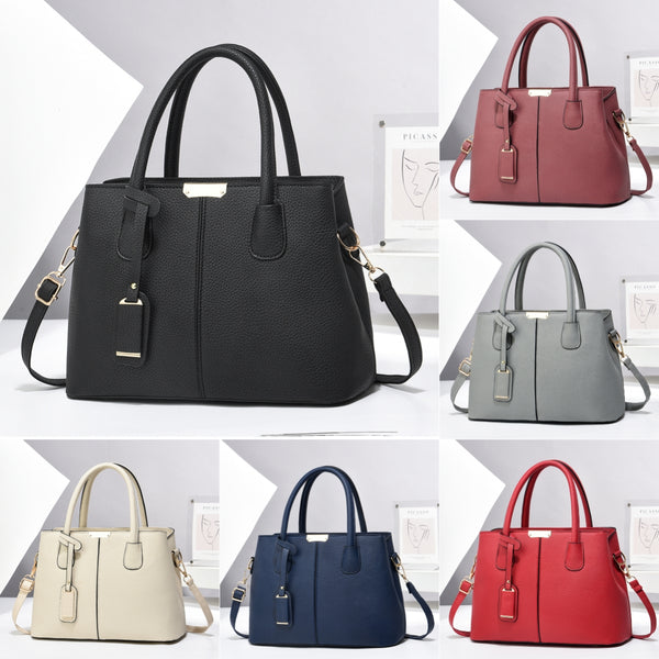 Women's PU Leather Square Tote Bag with Crossbody Strap, shown in a clear product image