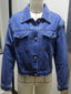 Washed denim jacket, back view