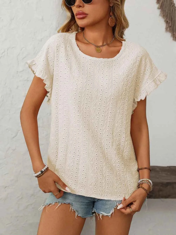 Eyelet short sleeve top — additional view 10