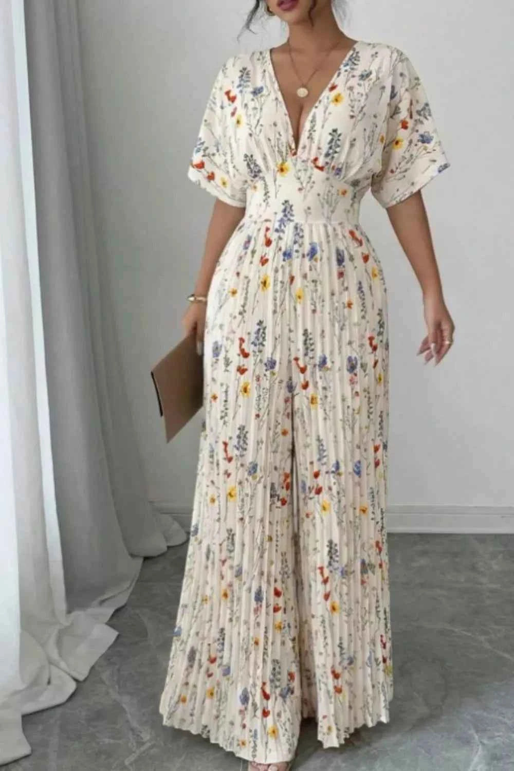 Floral print wide leg jumpsuit — additional view 5