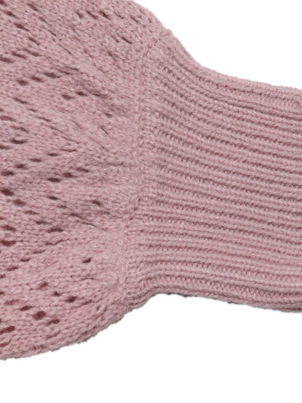 V-neck openwork long sleeve sweater — additional view 8