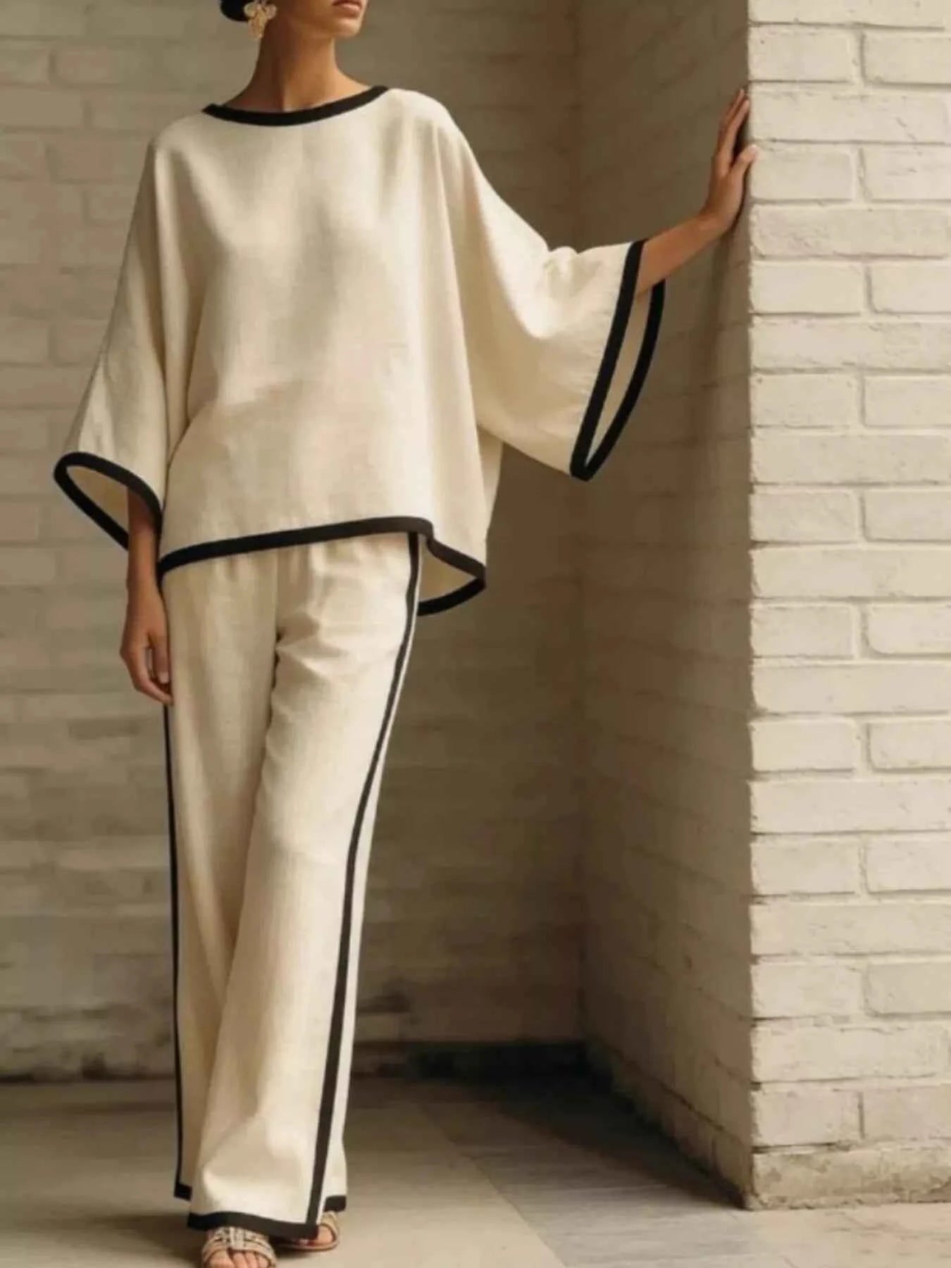 Plus size wide leg pants set — additional view 4