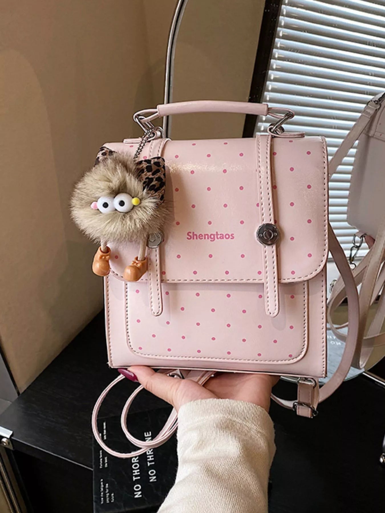Mini Polka Dot PU Leather Backpack — product image 3