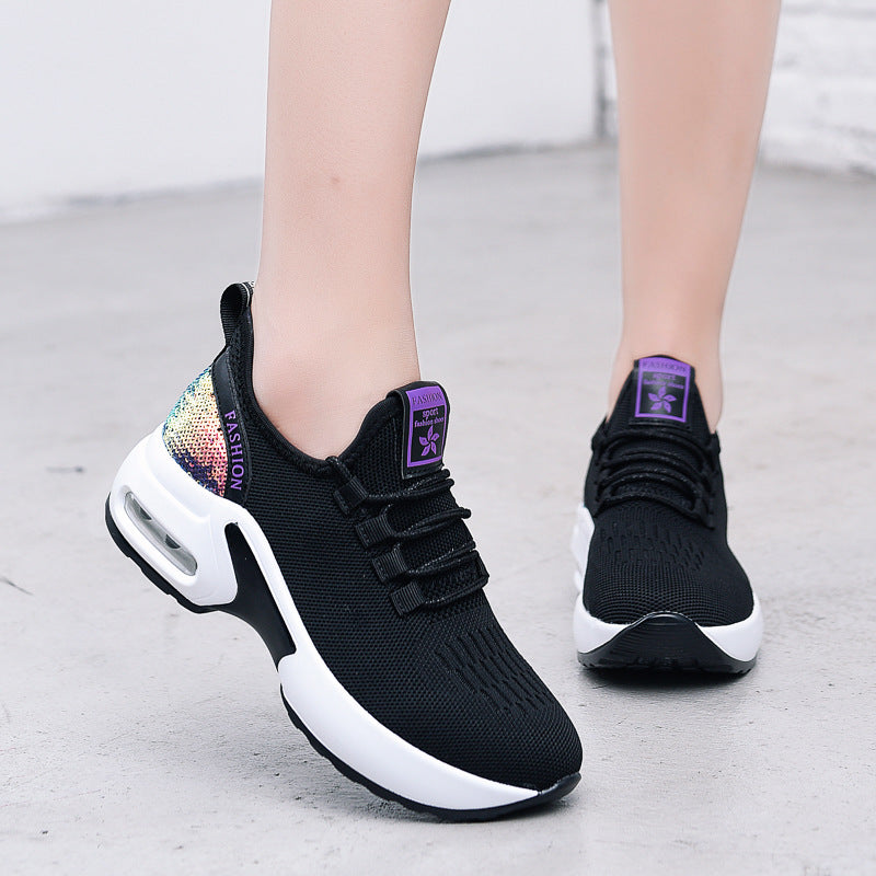 Knit sneakers mid-top collar detail