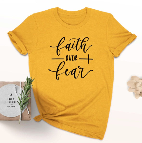 Faith Over Fear Christian T-Shirt for Women, product view 14
