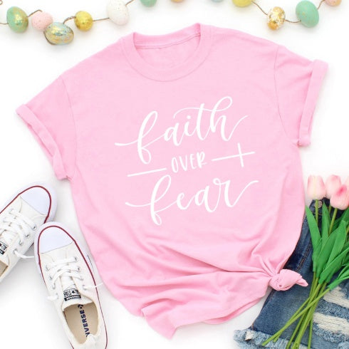 Faith Over Fear Christian T-Shirt for Women, product view 12