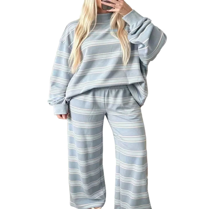 Women's Striped Print Top and Pants Set – 6 Colours product image