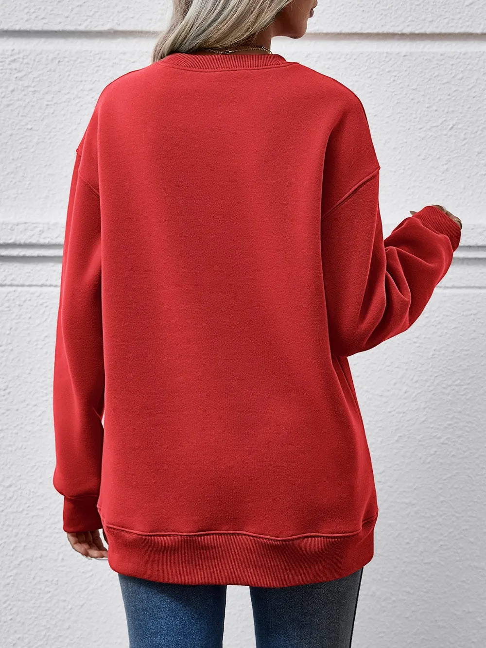 Letter Graphic Round Neck Sweatshirt view 15