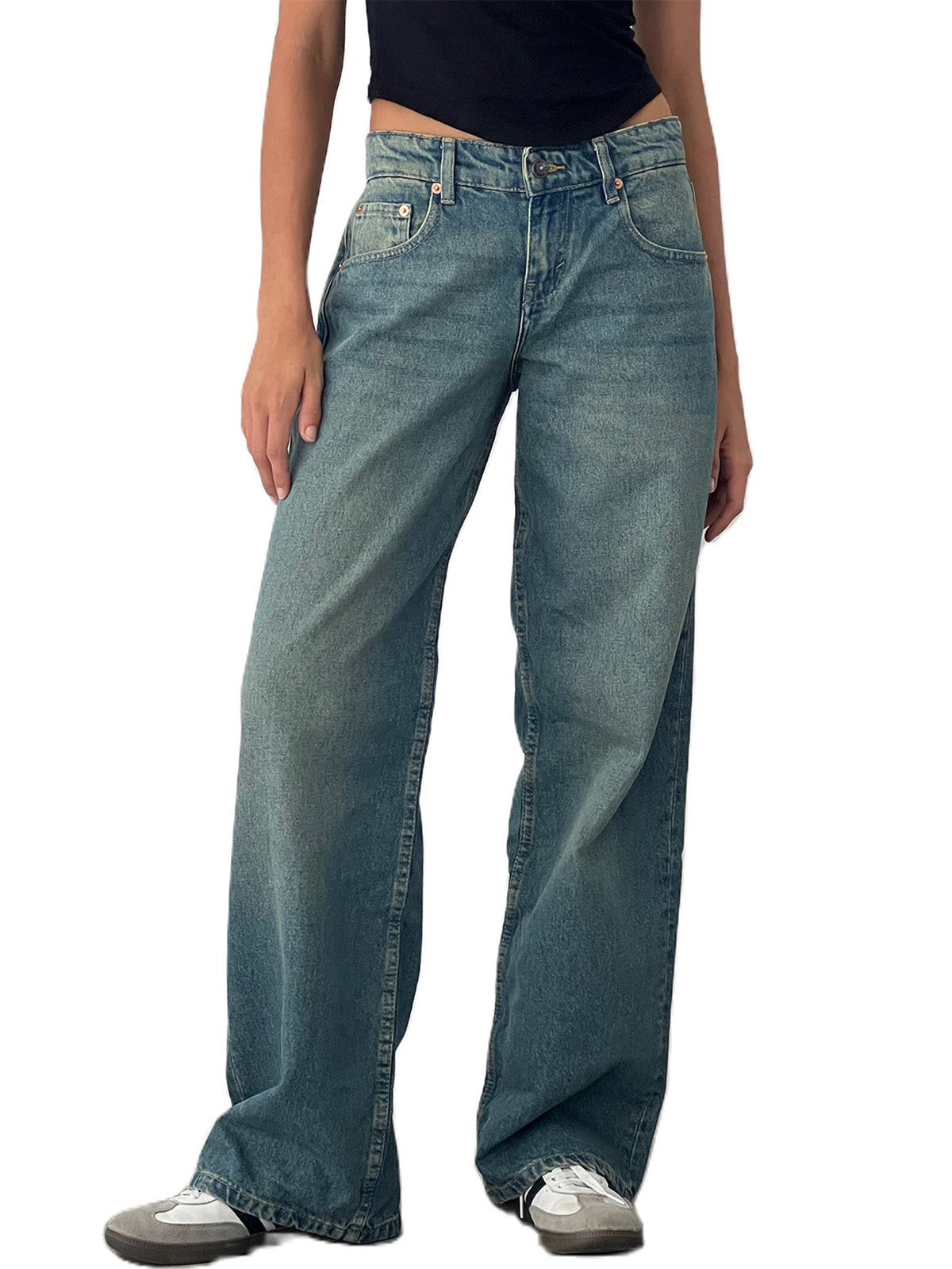 Straight jeans front view