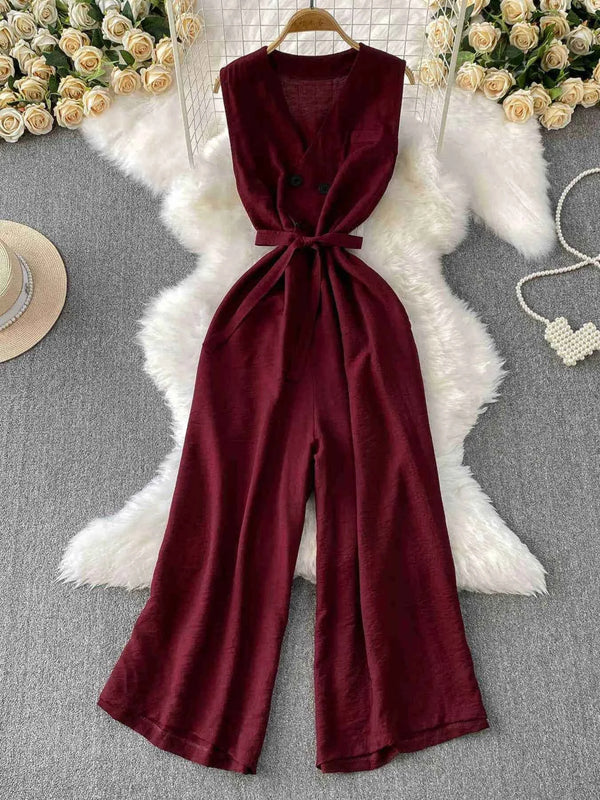 Sleeveless wide leg jumpsuit — additional view 10
