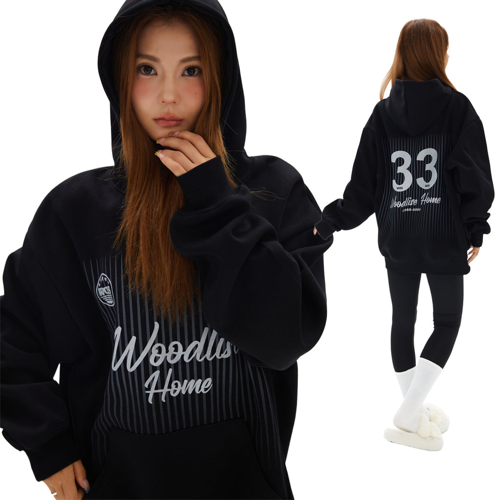 Women's Letter Print Pullover Hoodie-Splashis, alternate view 2