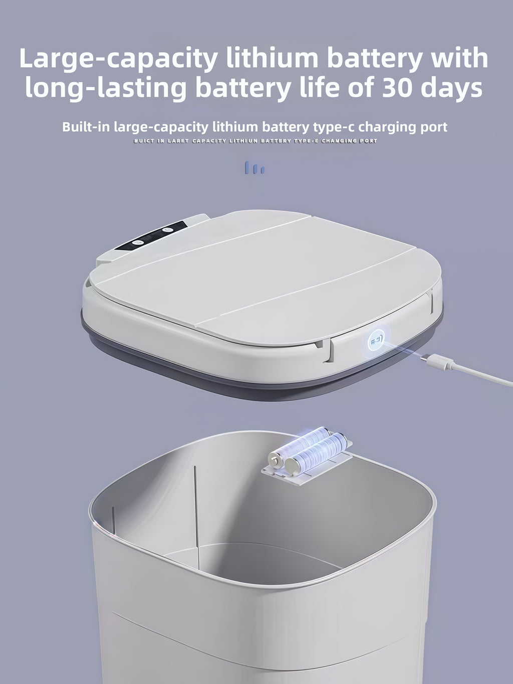 Trash can automatic lid open detail