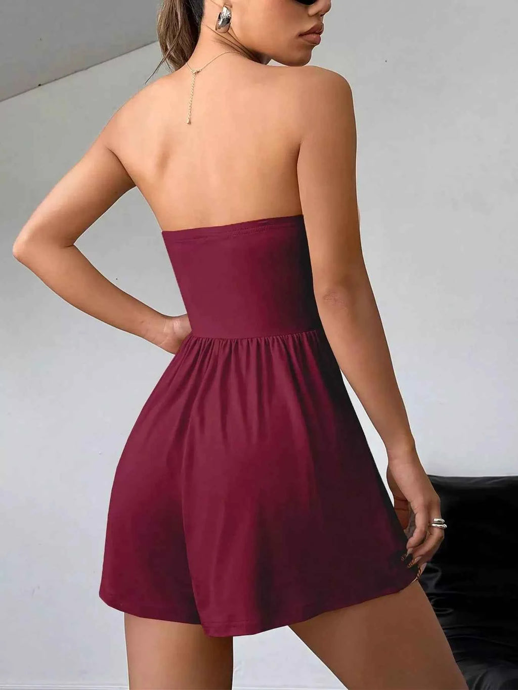 Flattering Ruched Waist Romper-Romper-Splashis-Splashis