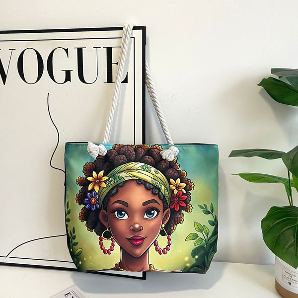 Printed Canvas Tote Bag