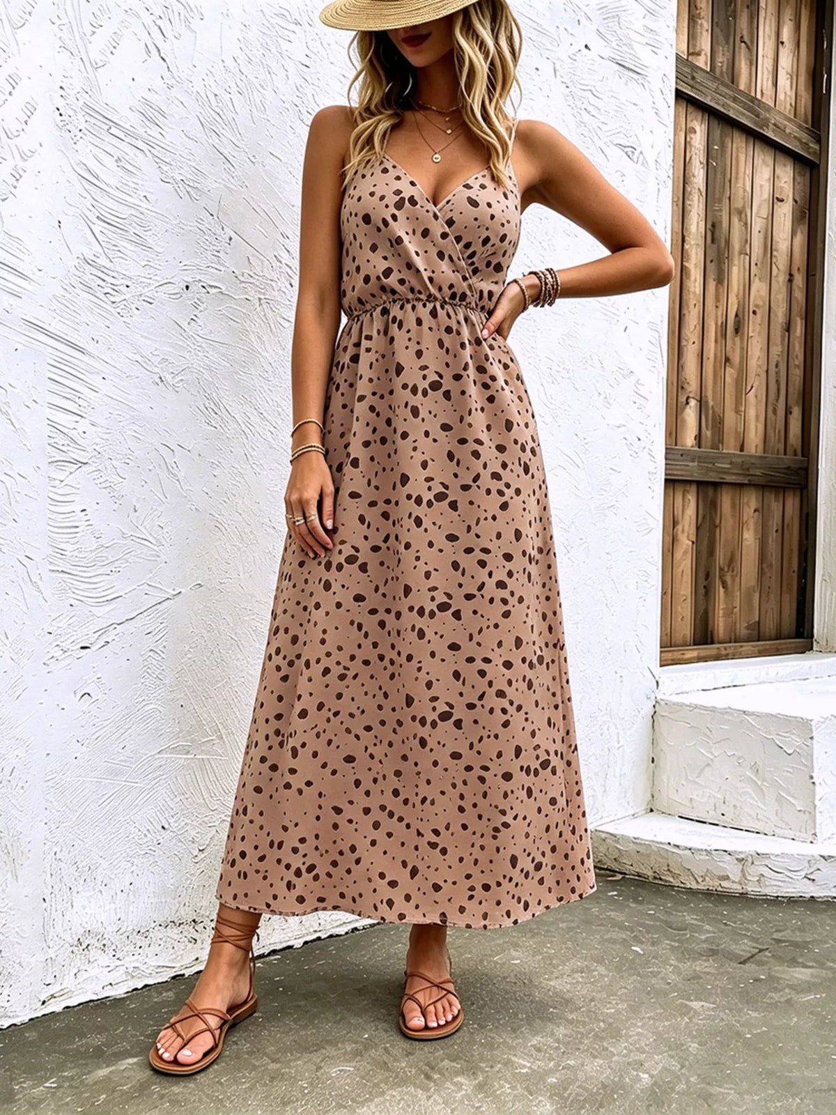 Floral Print Spaghetti Strap Midi Dress, product view 11