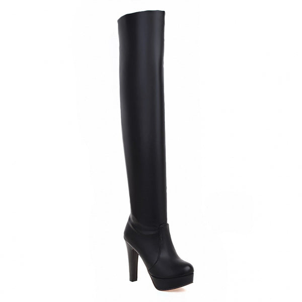 Over-the-knee block heel boot product image