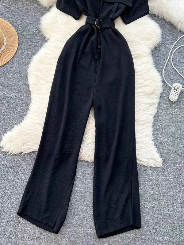 Button down wide leg jumpsuit — additional view 10