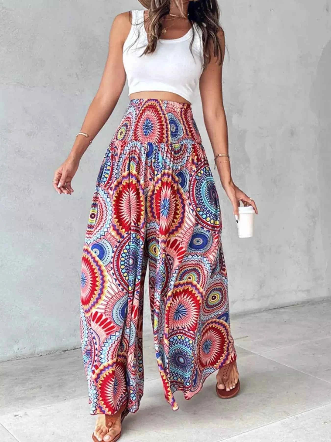 Printed wide-leg pants — additional view 6