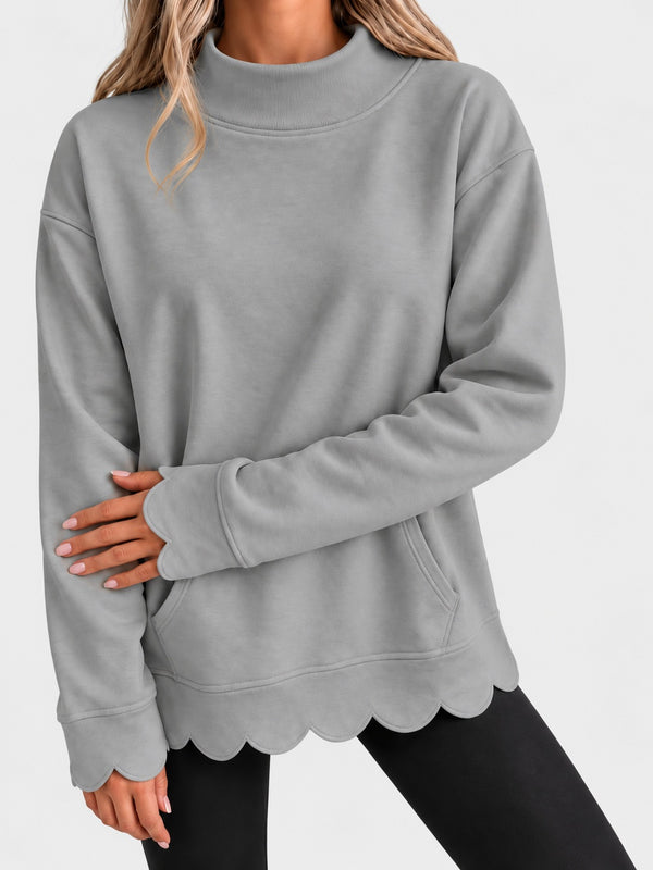 Mock neck pullover sweatshirt, image 6